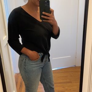 Madewell Rivet & Thread Tie Front Top Size L